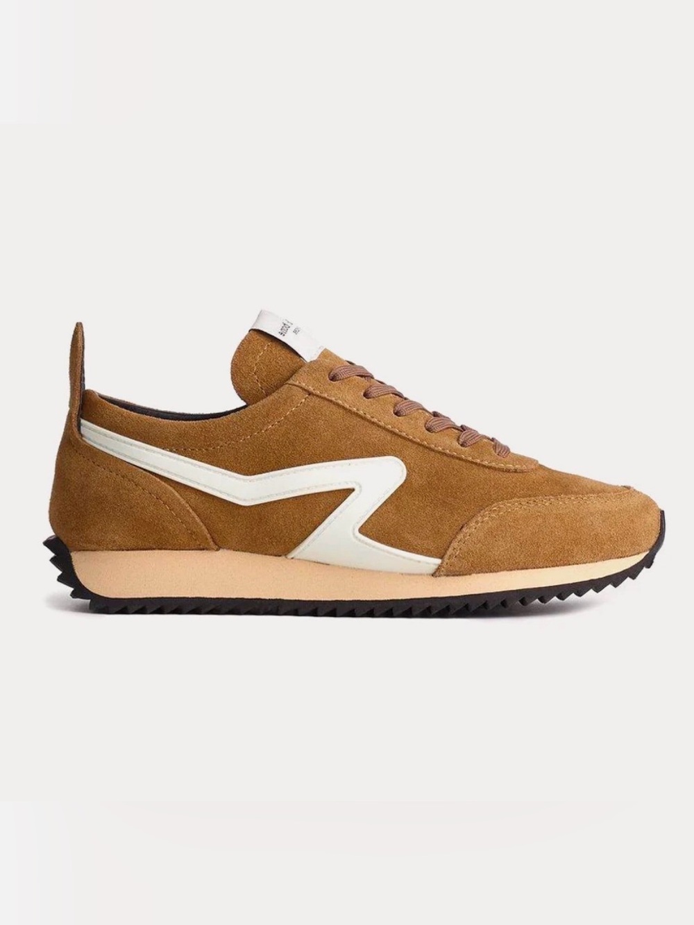 rag & bone Brown Suede Low-Top Sneakers with Cream Trim